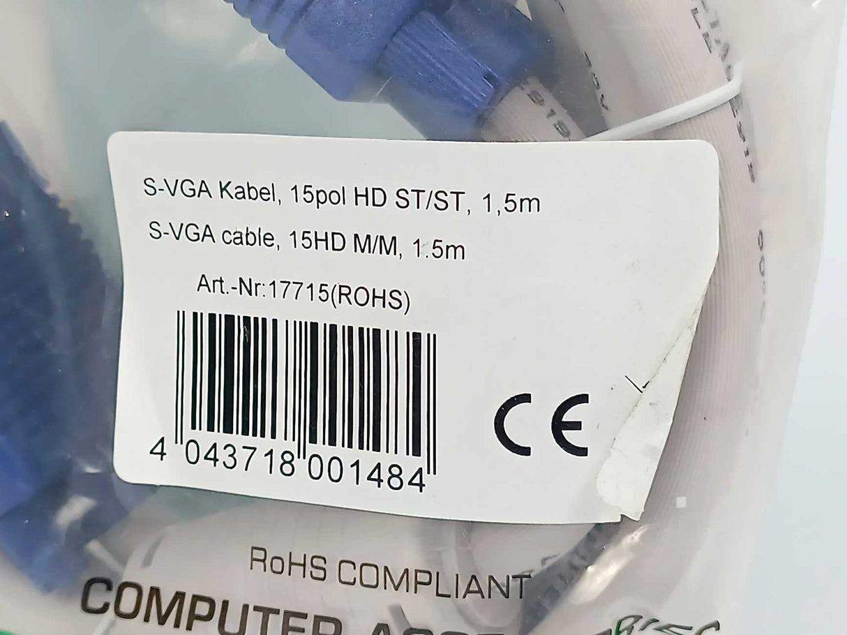 inLine 17715 S-VGA Cable 15pol HD 1,5m