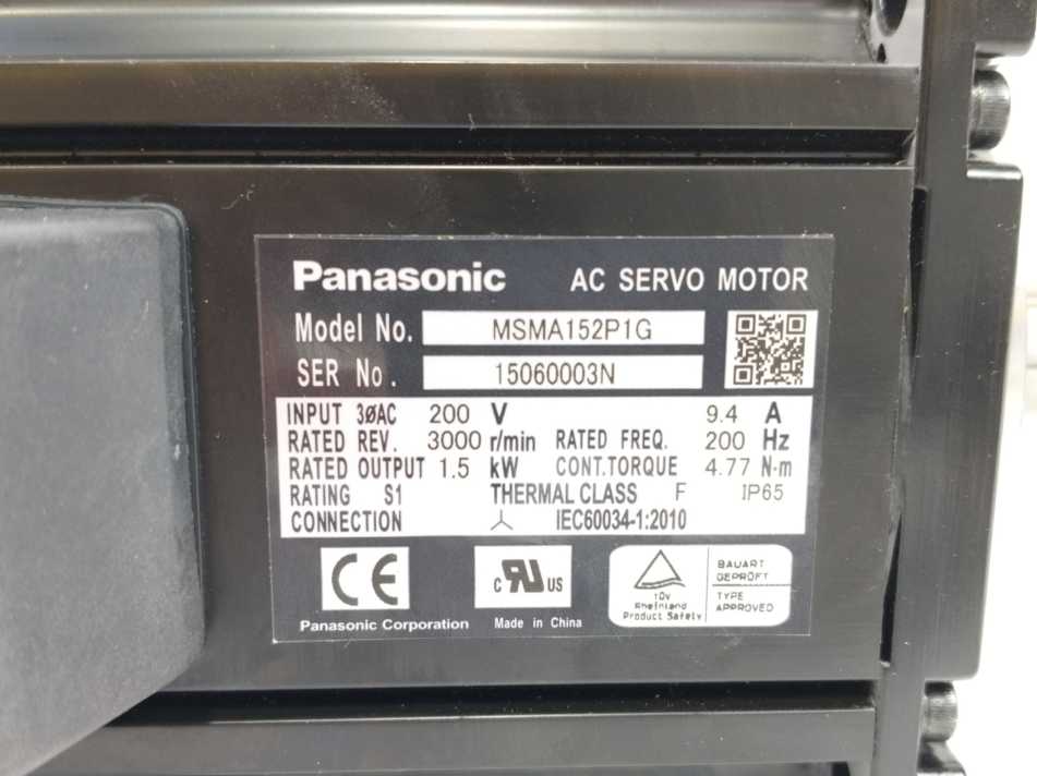 Panasonic  MSMA152P1G AC Servo Motor