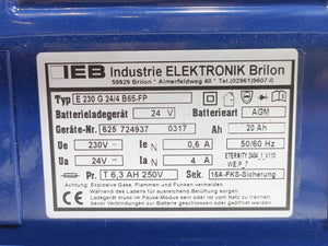 IEB Filon Futur 9876782 E 230 G 24/4 B65-FP 24V 12A Charging Current XLR Plug