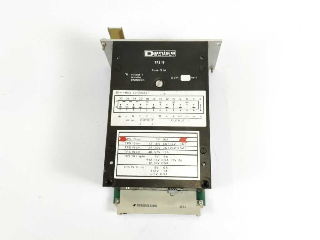 Danica Supply TPS19SM 61611 5V 10A Fuse S. 1A DIN 41612 Connector