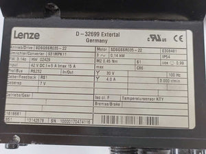 LENZE SDSGSSR035-22 Motor 0,14kW 0,45Nm 42VDC 5A