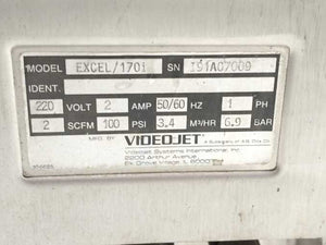 VideoJet EXCEL/170i Ink Jet Marking Machine, 220V, 2A, 50/60Hz, For Spare Parts