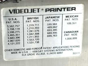 VideoJet EXCEL/170i Ink Jet Marking Machine, 220V, 2A, 50/60Hz, For Spare Parts
