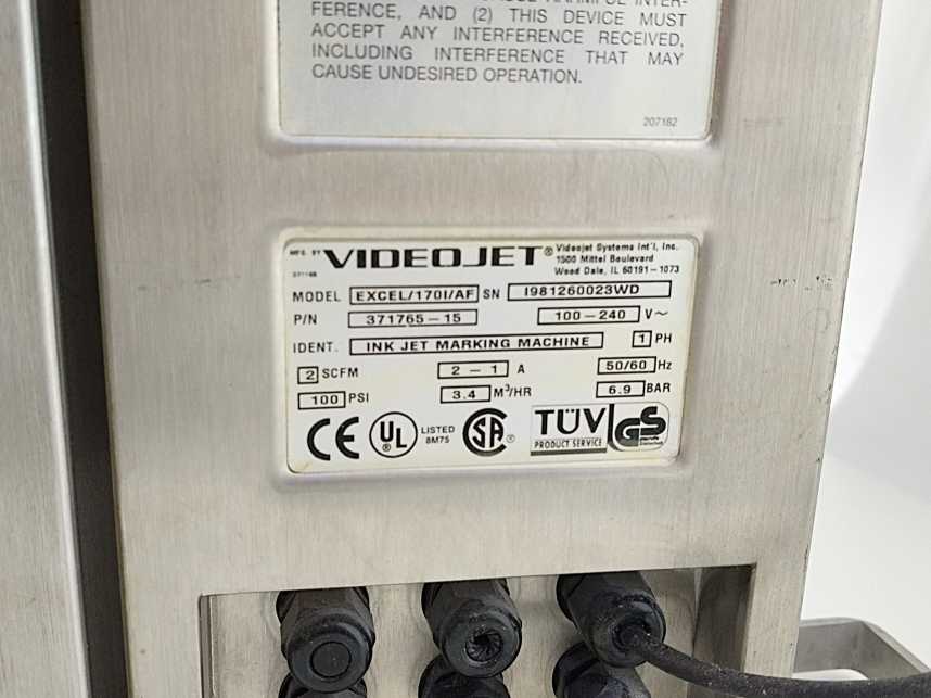 VideoJet 371765-15 EXCEL/170I/AF Ink Jet Marking Machine, For Spare Parts