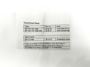 Leutron 39 50 36 EP Y2+1 PV 1000 EPCS 550 + SPCS 255 Surge Protector