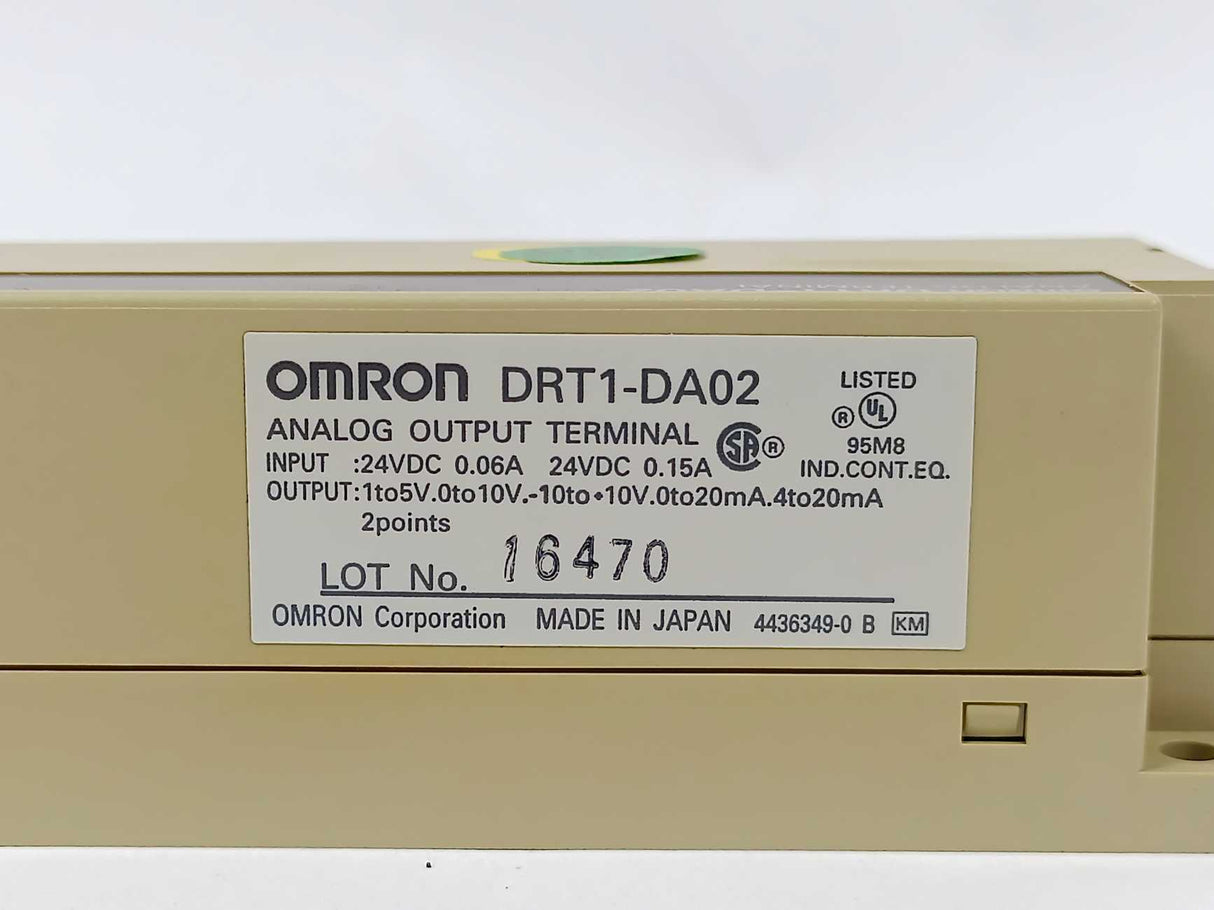 OMRON DRT1-DA02 Analog Output, 24VDC, 0.06A