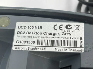 Ascom 9d24 Talker MkII with DC2-1001/1B Desktop Charger in Grey 5VDC