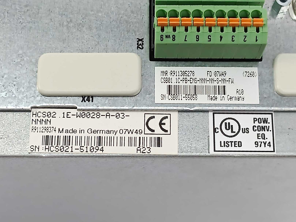 Bosch / Rexroth R911298374 HCS02.1E-W0028-A-03-NNNN, W:R911305278