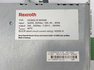 Bosch / Rexroth R911298374 HCS02.1E-W0028-A-03-NNNN, W:R911305278