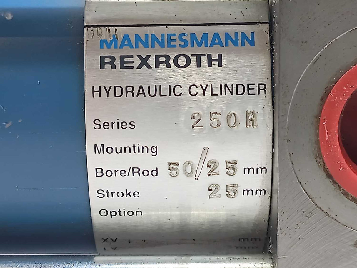 Mannesmann Rexroth Mecman 250H  Hydraulic Cylinder B: 50mm, R:25mm, S: 25mm,