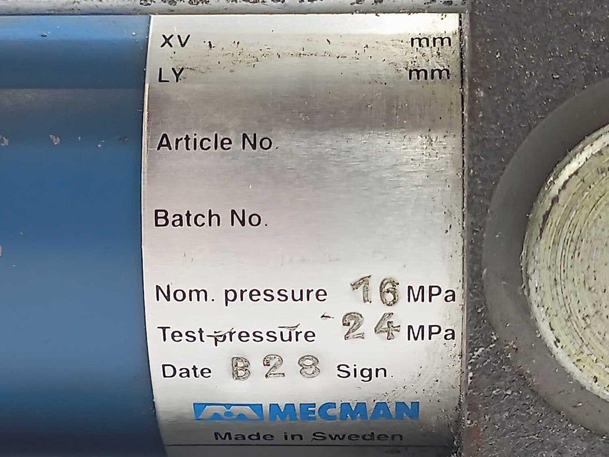 Mannesmann Rexroth Mecman 250H  Hydraulic Cylinder B: 50mm, R:25mm, S: 25mm,