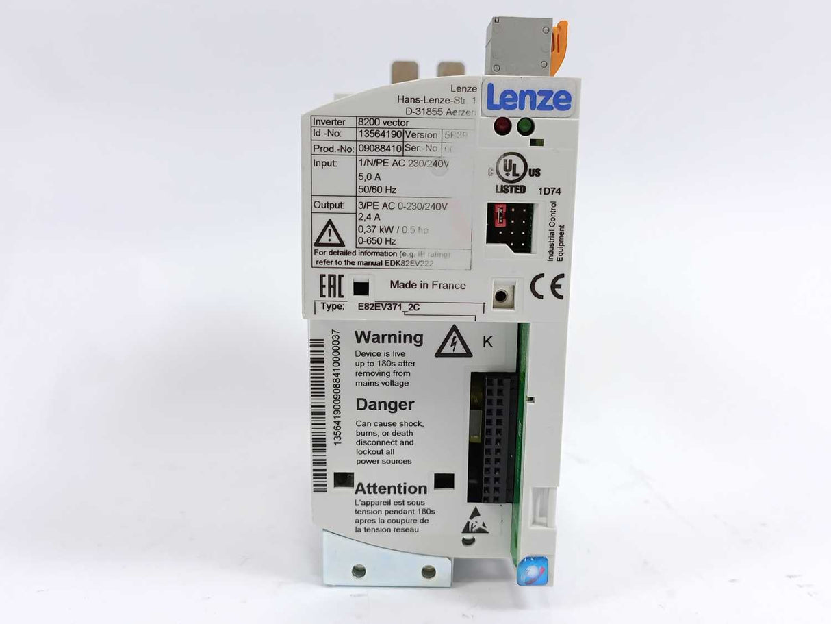 LENZE E82EV371K2C 13564190, 8200 Vector, Ver:5B39