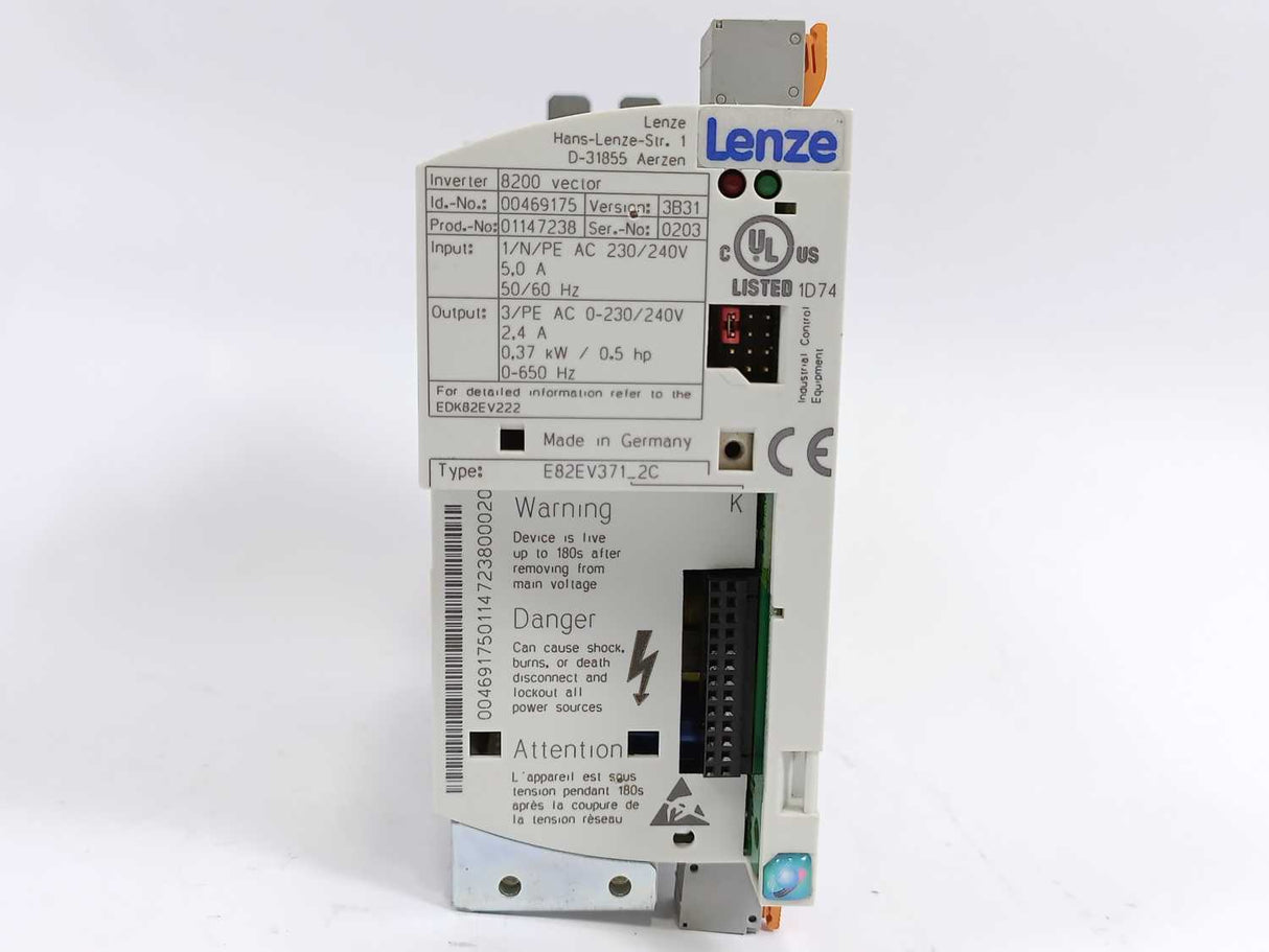 LENZE E82EV371K2C 00469175, 8200 Vector, Ver:3B31