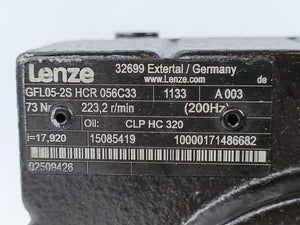 LENZE GFL05-2SHCR056C33 Gearbox i=17,920, 73Nm, 223,2 r/min (200Hz)
