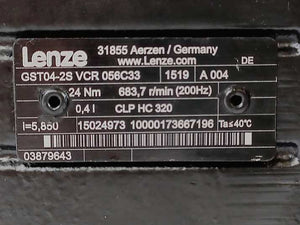 LENZE GST04-2SVCR056C33 Gearbox i=5.850, 24Nm, 200Hz, 683,7 r/min