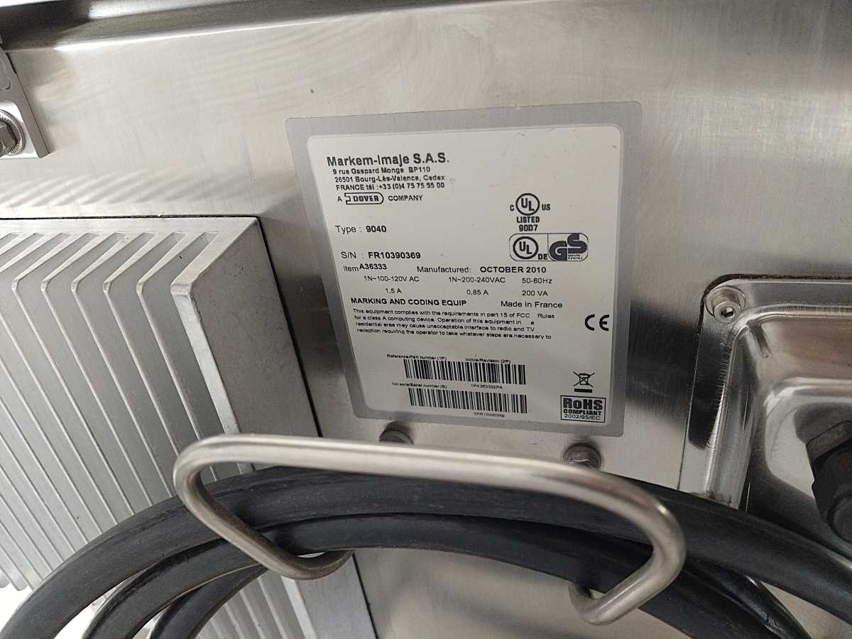 MARKEM IMAJE 9040 A36333, Inkjet Printer 50/60Hz, 0.85A, 200VA