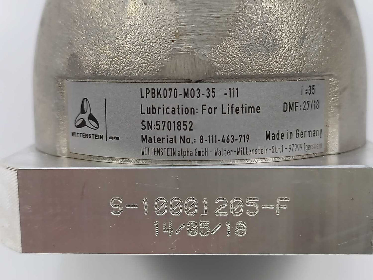 Wittenstein LPBK070-M03-35-111 8-111-463-719, Planetary Gear Reducer