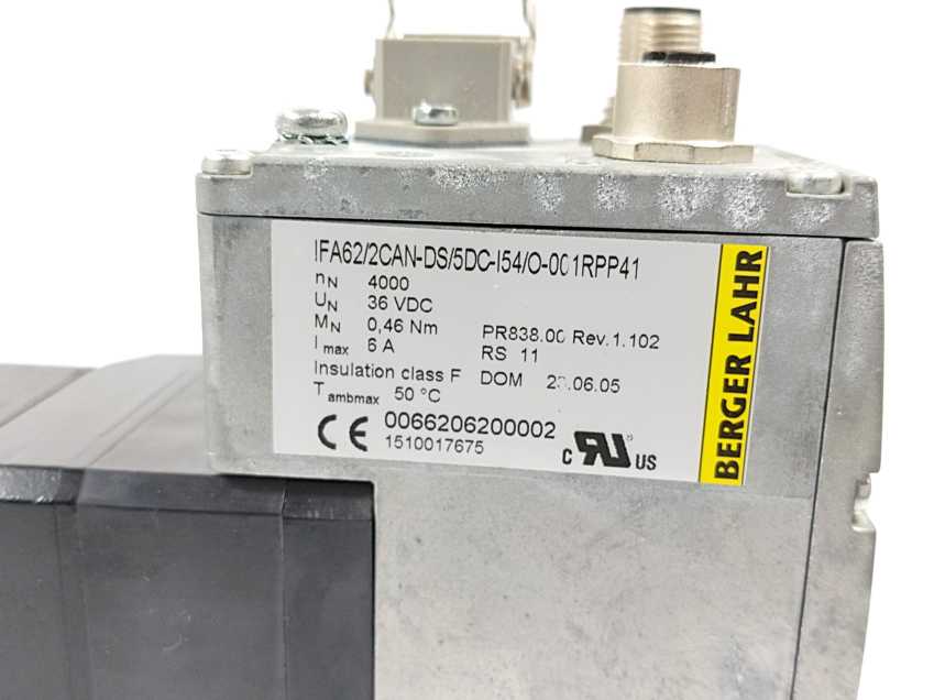 berger Lahr IFA62/2CAN-DS/5DC-I54/O-001RPP41 36VDC 6A Servo Motor
