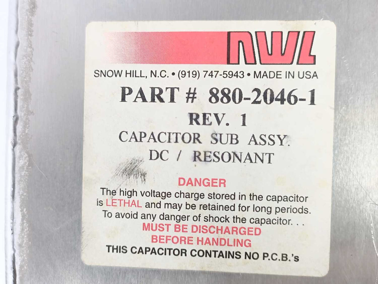 NWL Capasitor Sub Assy DC/Resonant 900VDC, 150kHz, 350A, 3333mfd