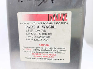 NWL Capasitor Sub Assy DC/Resonant 900VDC, 150kHz, 350A, 3333mfd