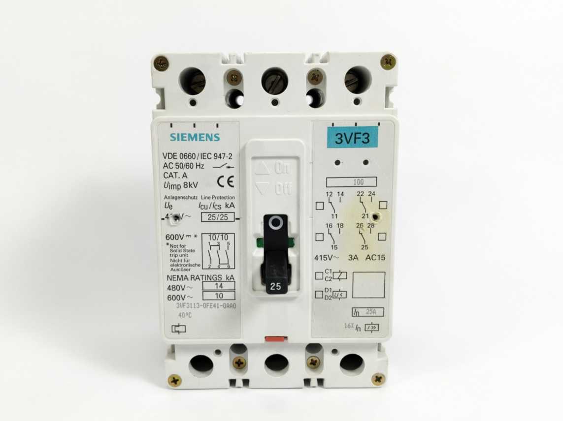 Siemens 3VF3113-0FE41-0AA0 Circuit Breaker, 3-Pole. 415V, 25A