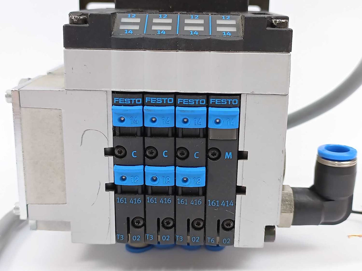 Festo 18200 CPV10-VI Valve Manifold w/ 3x 161416, 161414 & 18253