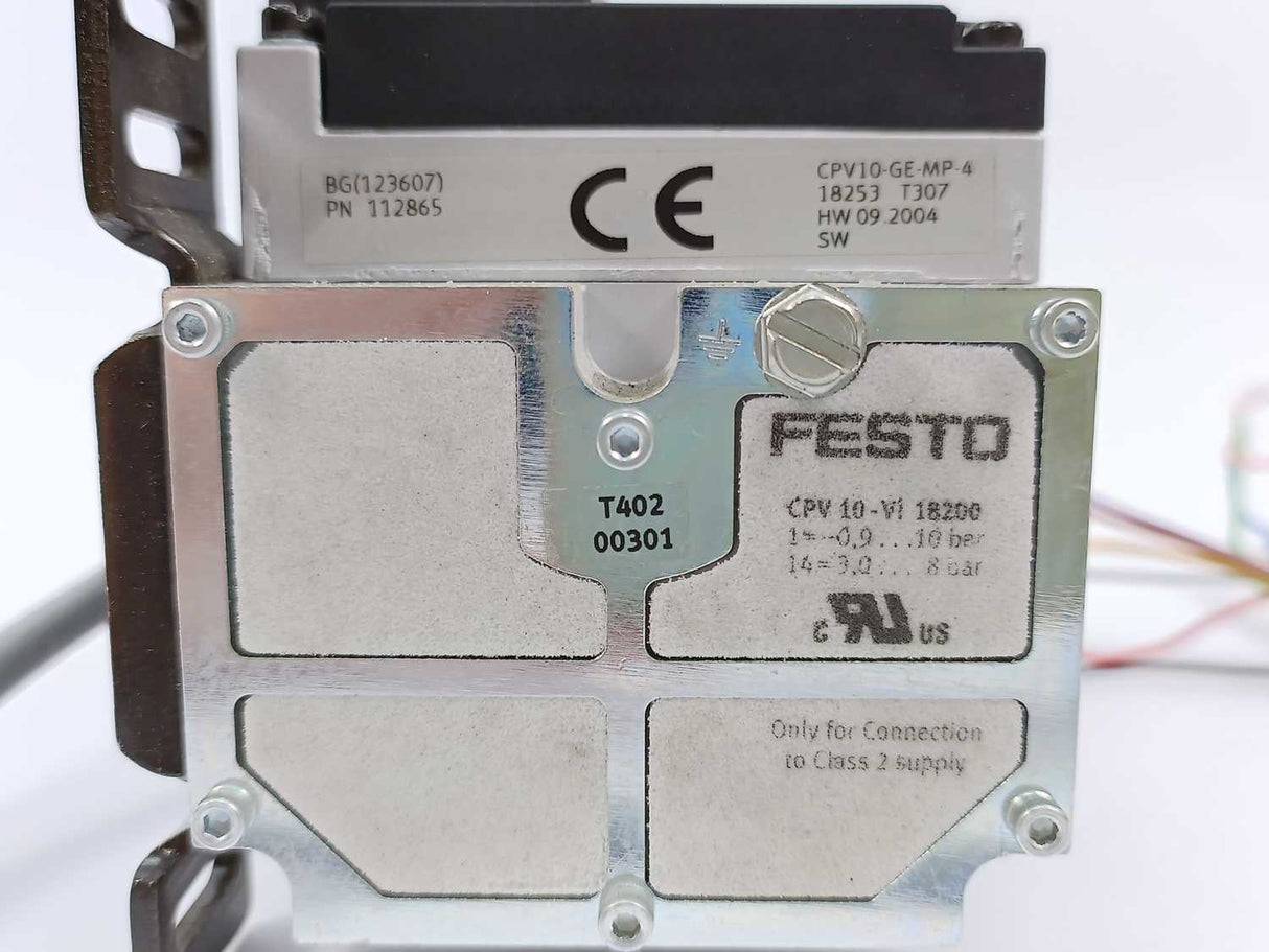 Festo 18200 CPV10-VI Valve Manifold w/ 3x 161416, 161414 & 18253