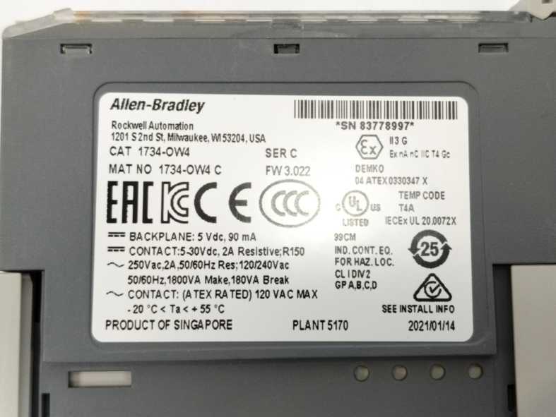 AB 1734-OW4 Ser.C, W:1734-MB, Ser.A, 1734-RTB, Ser.A