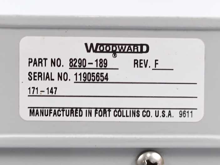Woodward 8290-189 EPG Speed Control Rev. F