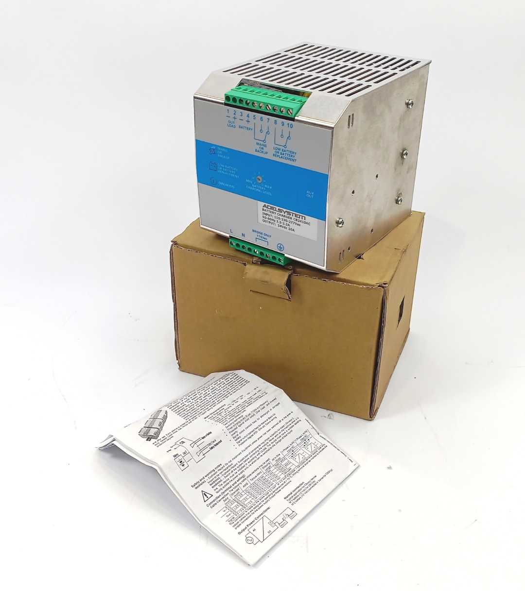 ADELSYSTEM CB2410AC Battery Charger, IN: 50-60Hz, 115-277Vac. Out: 24Vdc 10A