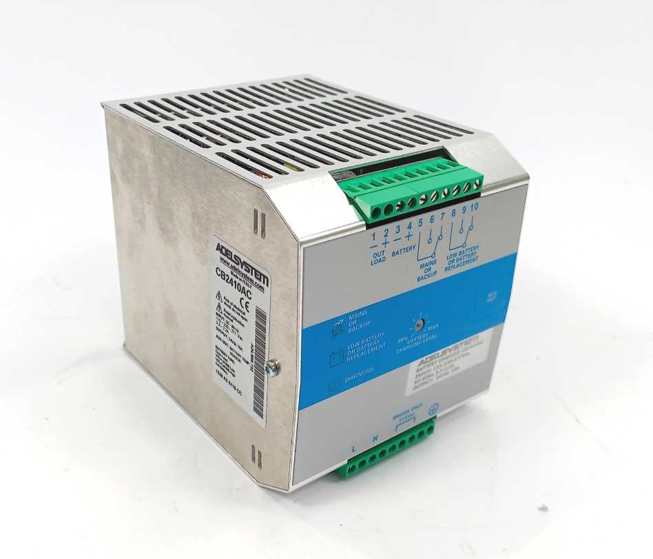 ADELSYSTEM CB2410AC Battery Charger, IN: 50-60Hz, 115-277Vac. Out: 24Vdc 10A