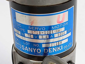 SANYO DENKI U718-012E18 DC Servo Motor + Optical Shaft Encoder E681000C30