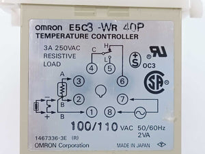 OMRON E5C3-WR 40P Temperature Controller 100/110VAC, 50/60Hz, 2VA