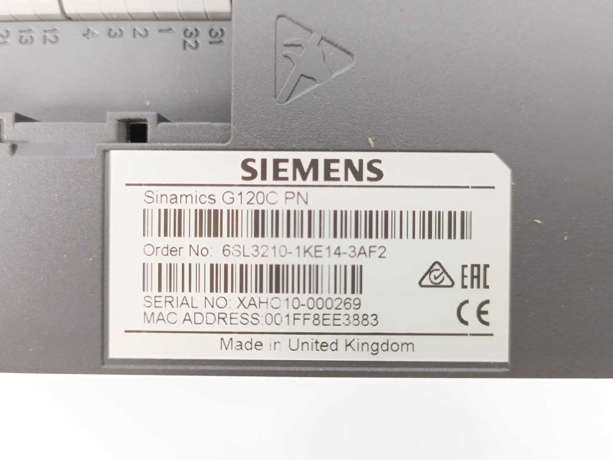 Siemens 6SL3210-1KE14-3AF2 Sinamics G120C PN 1,5KW FILA Frequency Converter