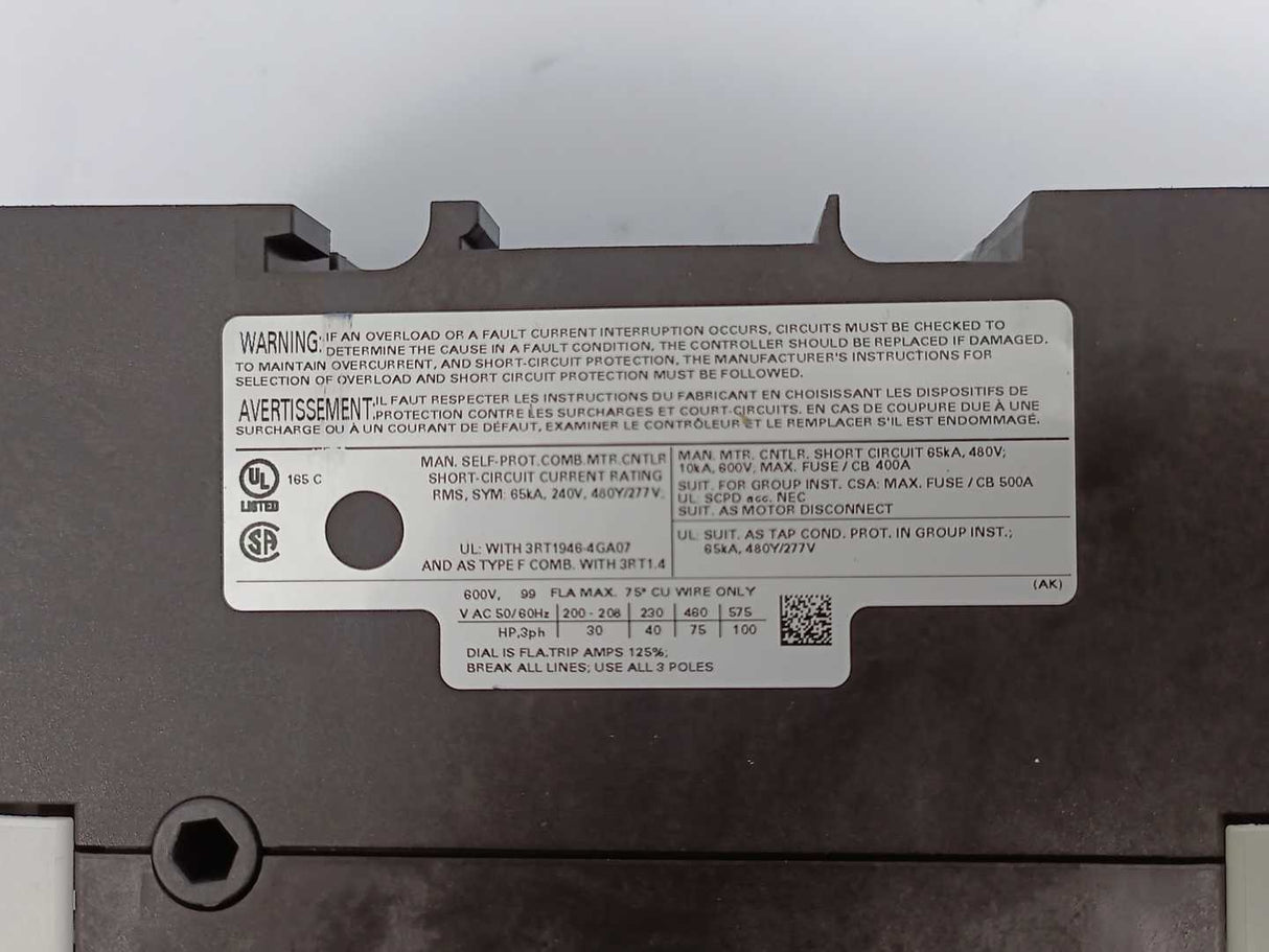 Siemens 3RV1041-4MA10 Circuit Breaker E05
