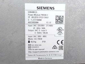 Siemens 6SL3210-1PE31-5AL0 Power Module PM240-2