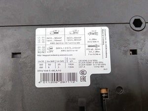 Siemens 3RV1041-4KA10 Circuit Breaker G/161020 E05