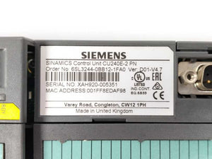 Siemens 6SL3244-0BB12-1FA0 Sinamics Control Unit CU240E-2 PN
