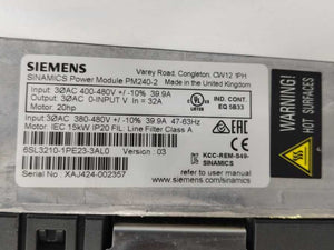 Siemens 6SL3210-1PE23-3AL0 6SL3244-0BB12-1FA0 SINAMICS Power Module