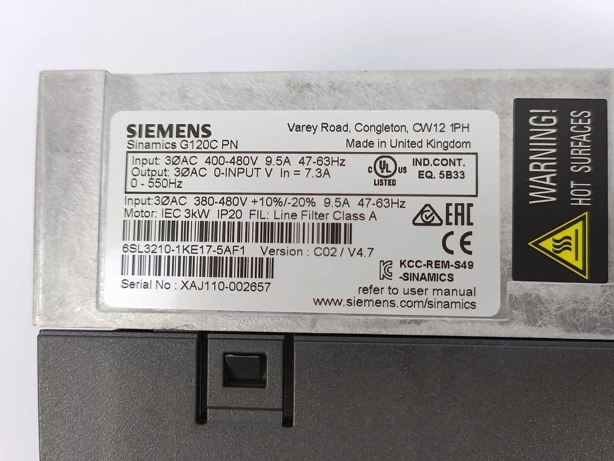 Siemens 6SL3210-1KE17-5AF1 Sinamics G120C PN