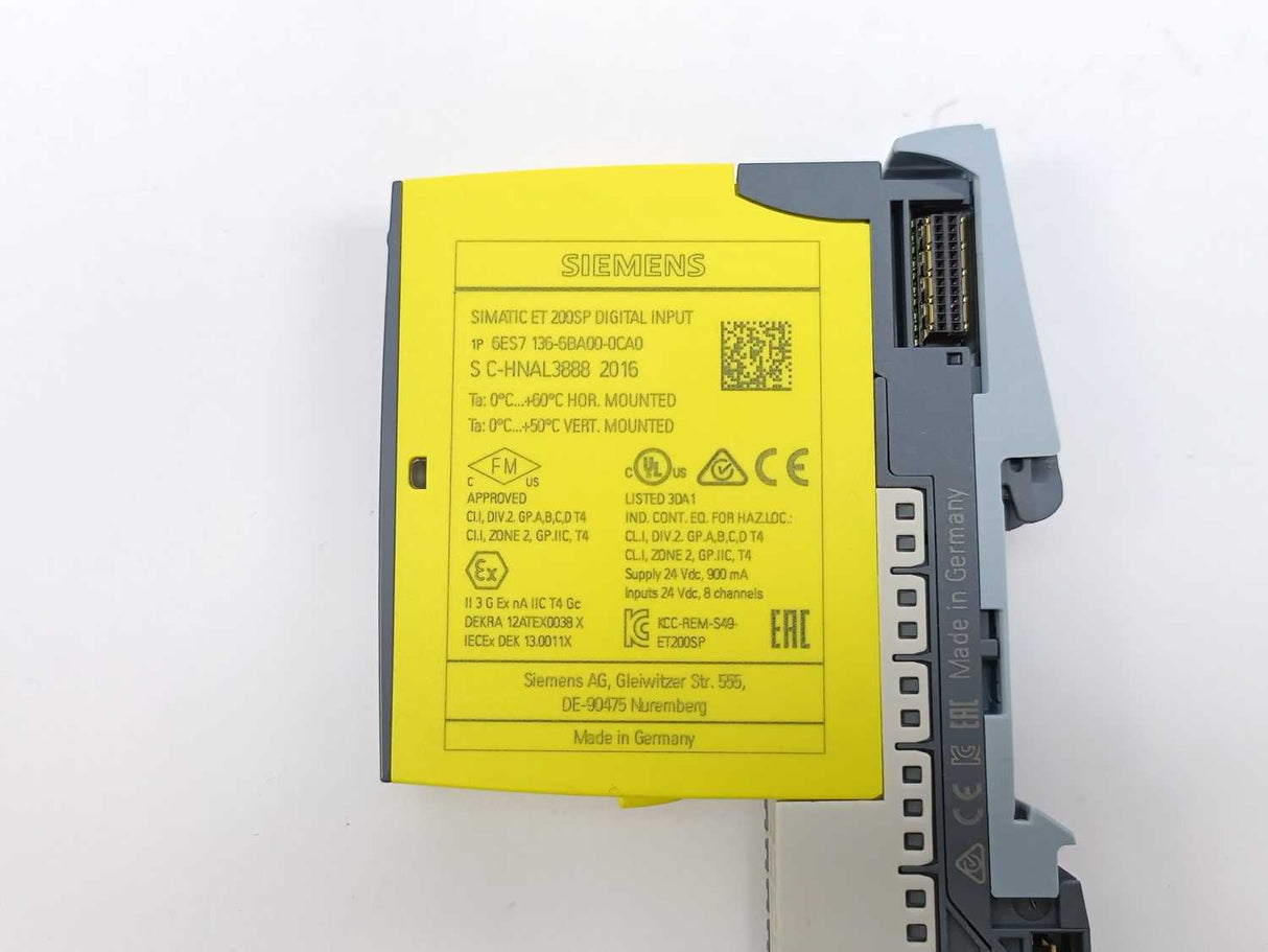 Siemens 6ES7136-6BA00-0CA0 ET 200SP Digital Input Module+6ES7193-6BP20-0DA0