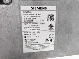 Siemens 6SL3210-1PE26-0AL0 Sinamics Power Module PM240-2