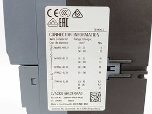 Siemens 3VA2225-5HL32-0AA0 Circuit Breaker 3VA2