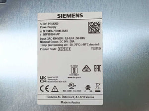 Siemens 6EP3436-7SB00-3AX0 Siemens SITOP PSU6200 DIN Rail Power Supply