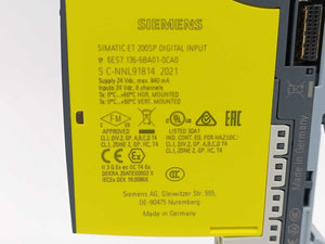 Siemens 6ES7 136-6BA01-0CA0 SIMATIC ET 200SP Digital Input 8x24VDC