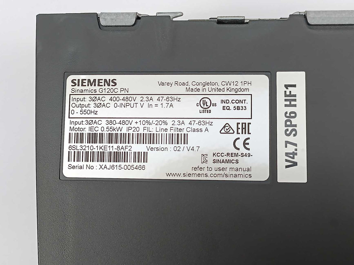 Siemens 6SL3210-1KE11-8AF2 Sinamics G120C PN