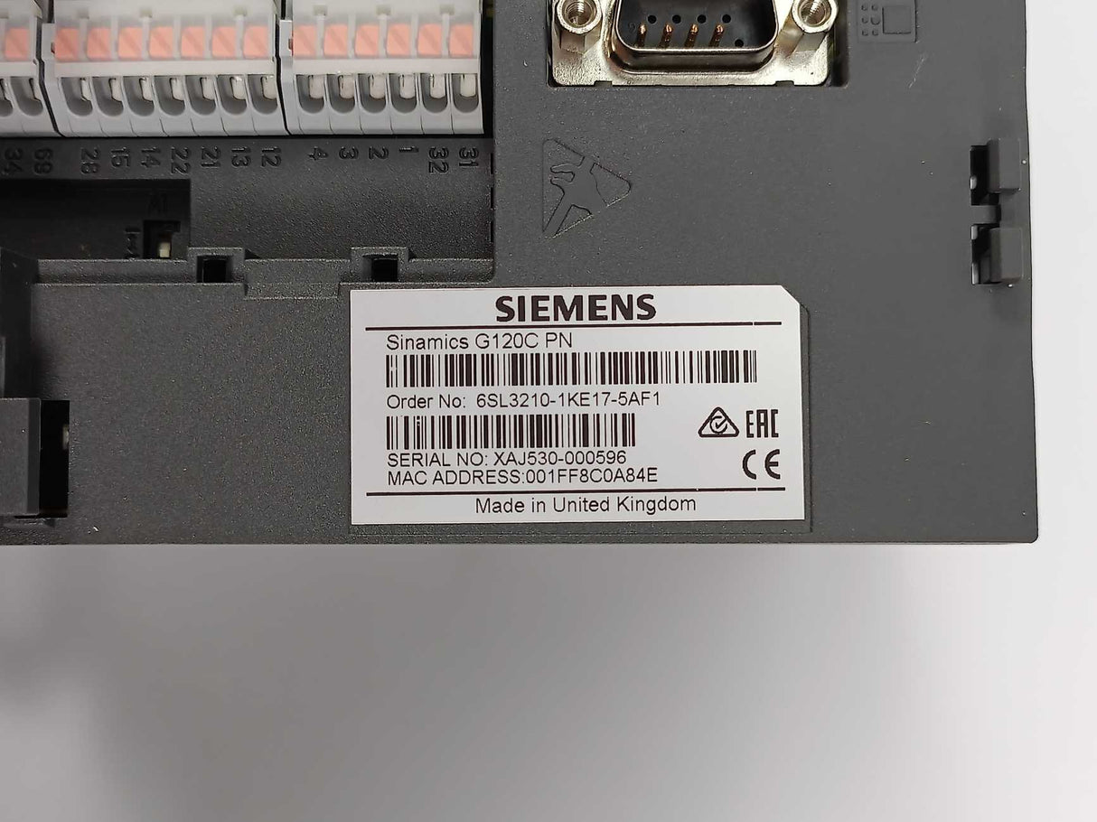 Siemens 6SL3210-1KE17-5AF1 Sinamics G120C PN w/6SL3255-0AA00-4CA1