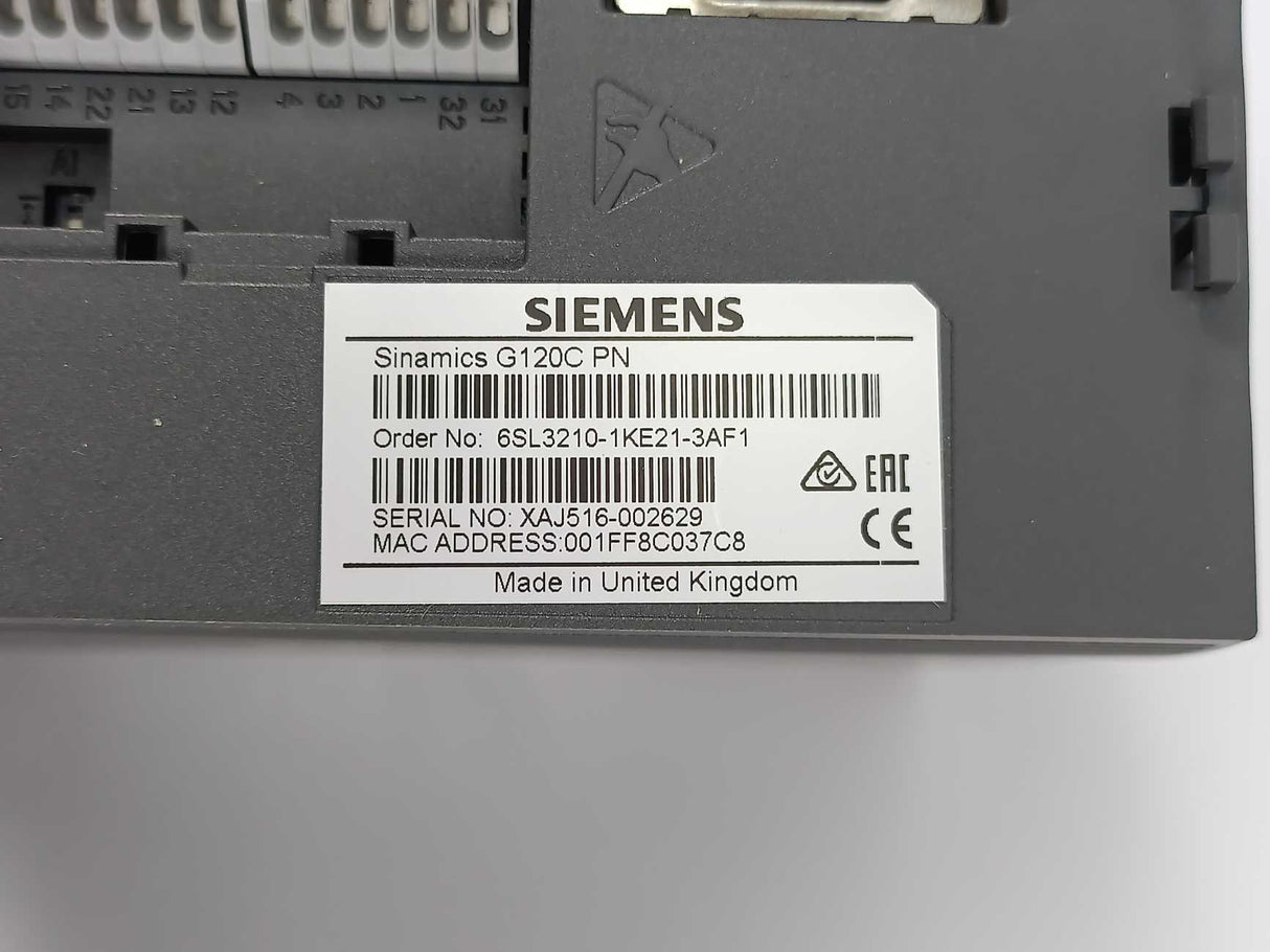 Siemens 6SL3210-1KE21-3AF1 Sinamics G120C PN Frequency Converter