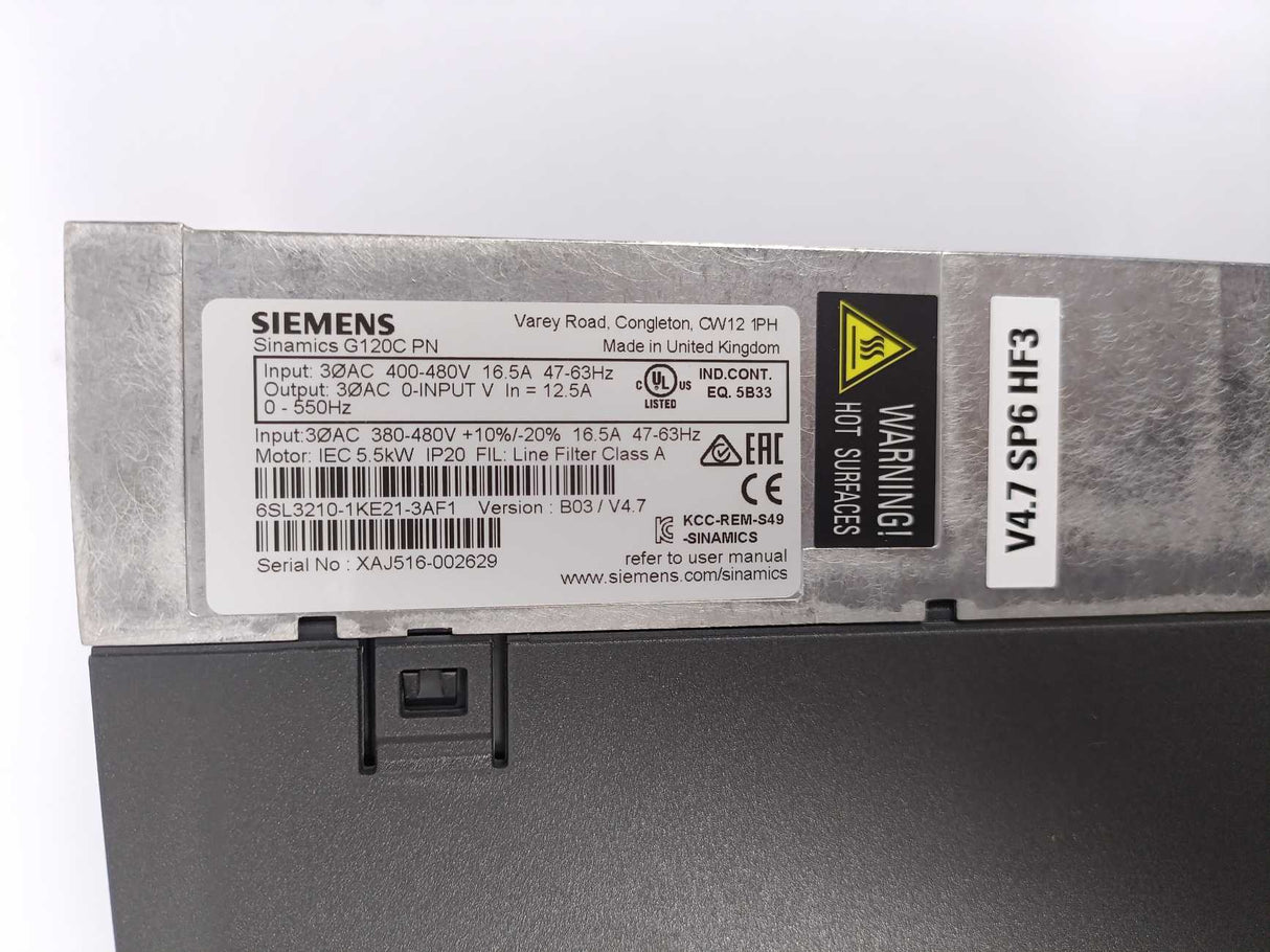 Siemens 6SL3210-1KE21-3AF1 Sinamics G120C PN Frequency Converter
