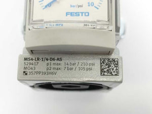 Festo MS4-LR-1/4-D6-AS Pressure Regulator Valve